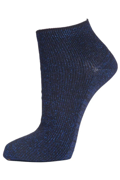 Miss Shorthair Ltd Miss Shorthair 4890brb Shimmer Royal Blue Glitter Socks