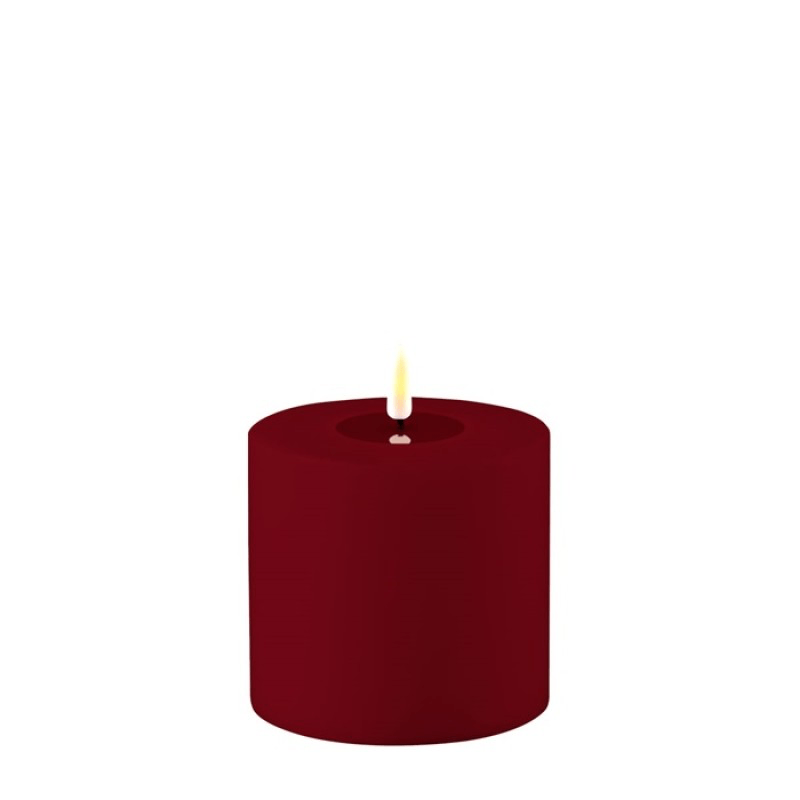 DELUXE Homeart 10 x 10cm Bordeaux Battery Operated LED Candle