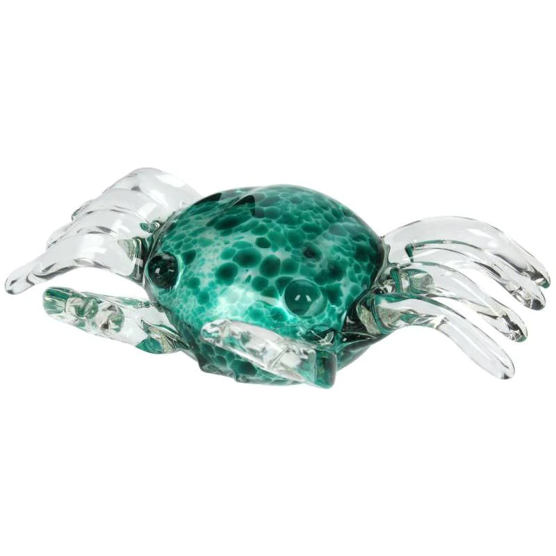 Kersten Turquoise Glass Crab Ornament