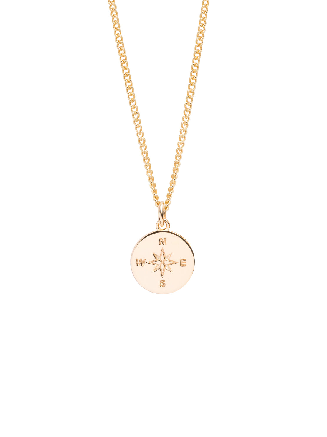 Tilly Sveaas Small Gold Compass On Trace Chain