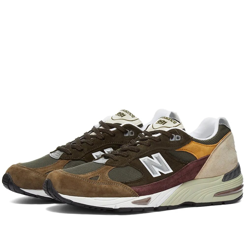 New Balance M991GYB Made In England Olive Burgundy Shoes