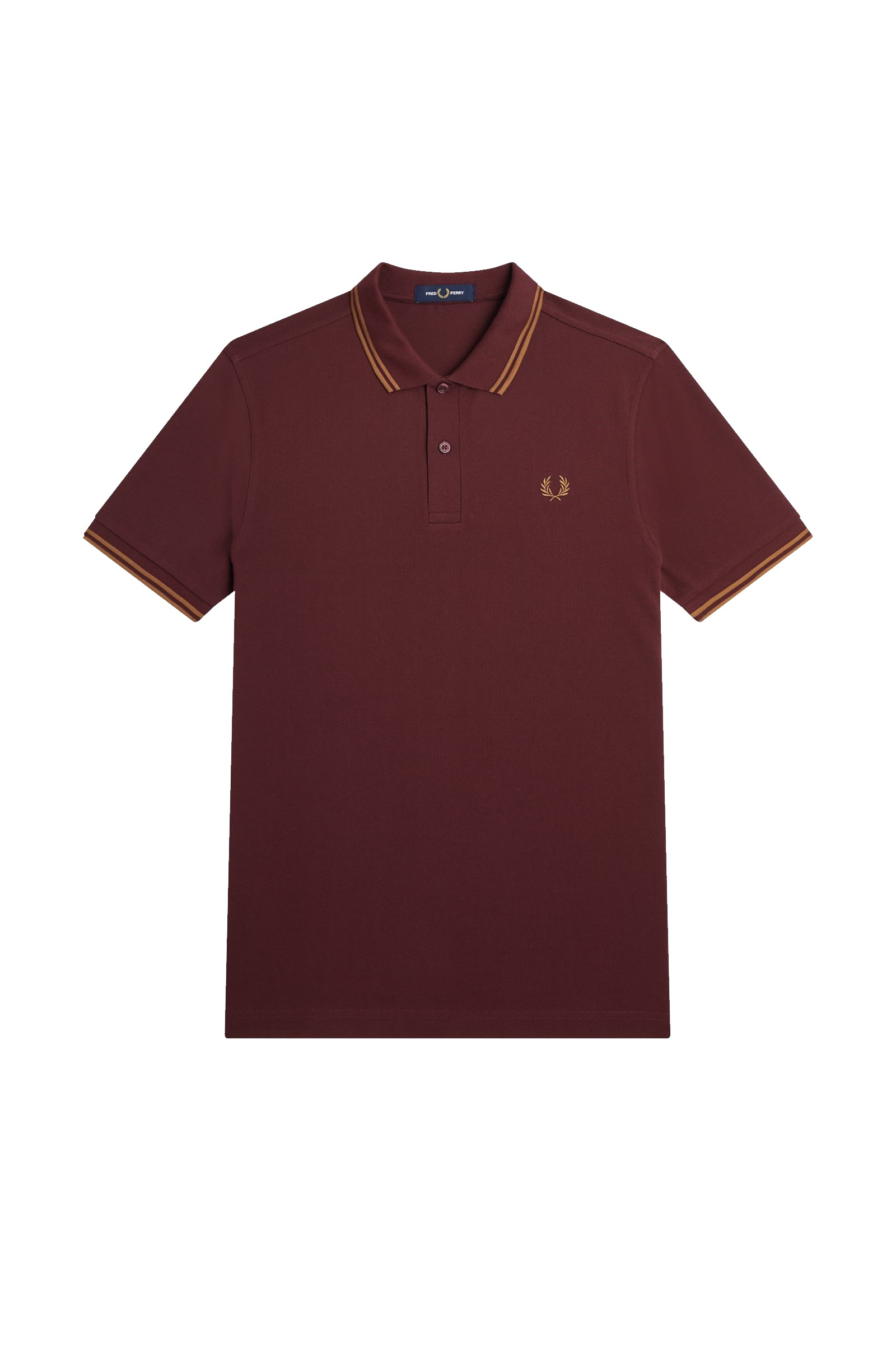 Fred Perry Slim Fit Twin Tipped Polo Oxblood / Shaded Stone / Shaded Stone