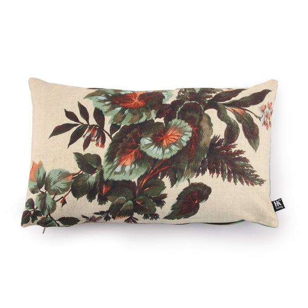 HK Living Dark Floral & Geometric Rectangle Cushion