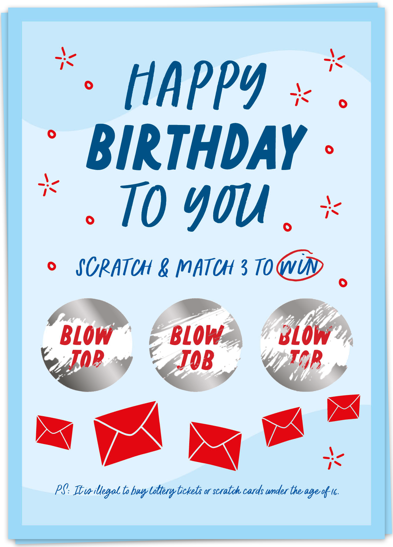 Kaart Blanche Dubbel Scratch Birthday Card