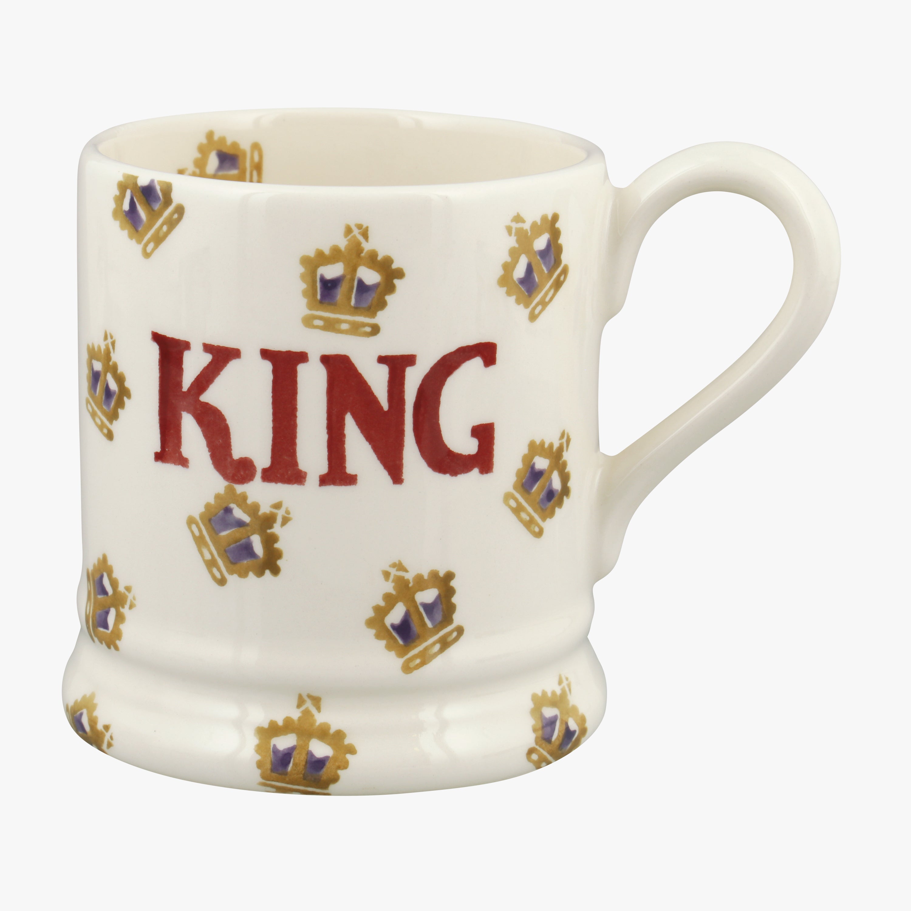 Emma Bridgewater King Crowns Coronation Printed Half Pint Mug