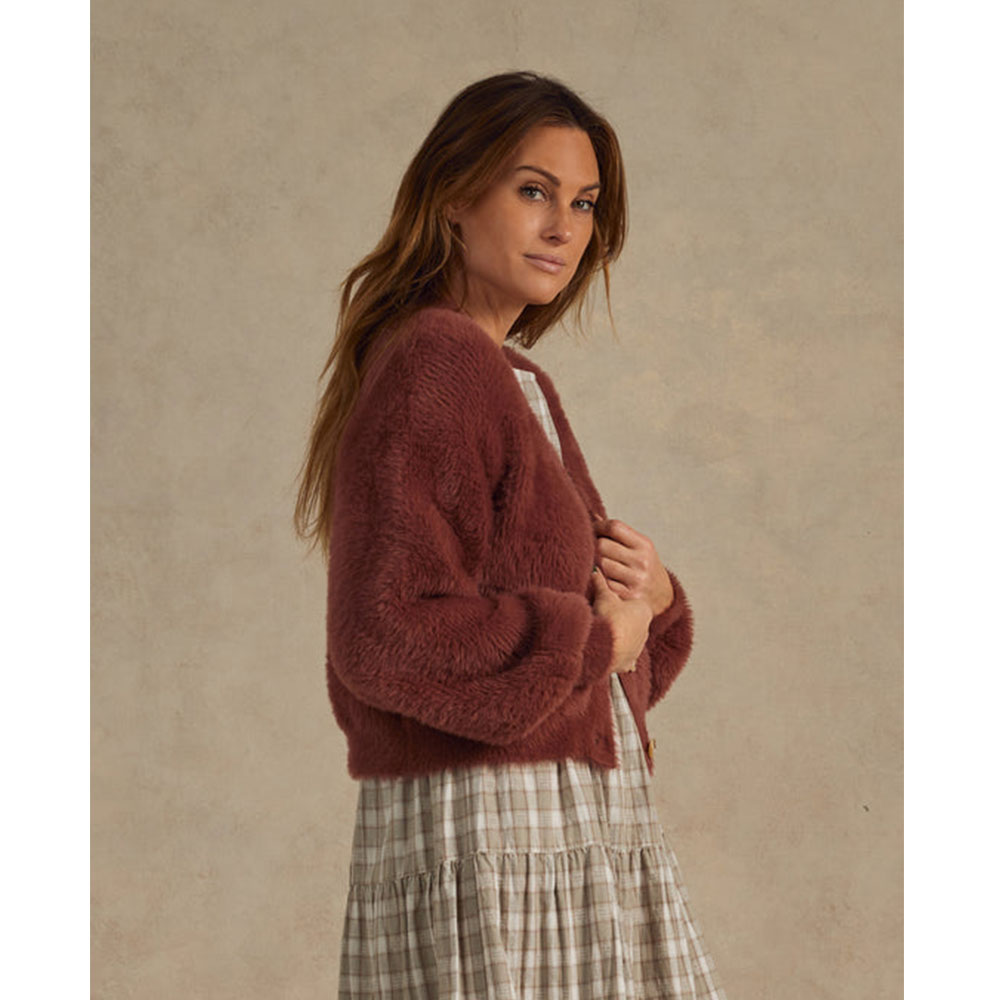 Trouva: Boxy Crop Cardigan - Ruby