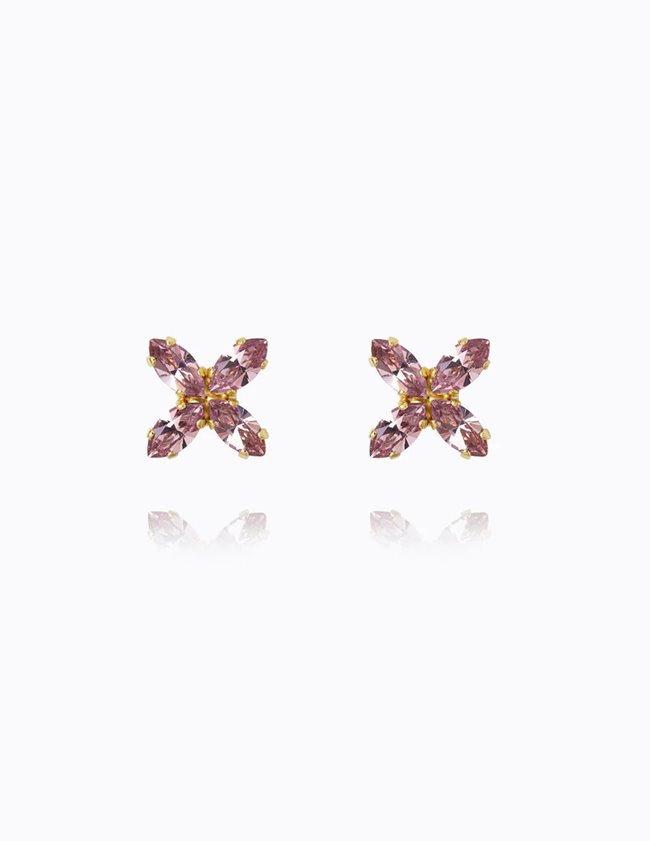 Caroline Svedbom Crystal Star Earrings - Gold/Amethyst