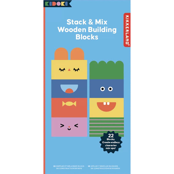 Kidoki Stack & Mix Wooden Building Blocks