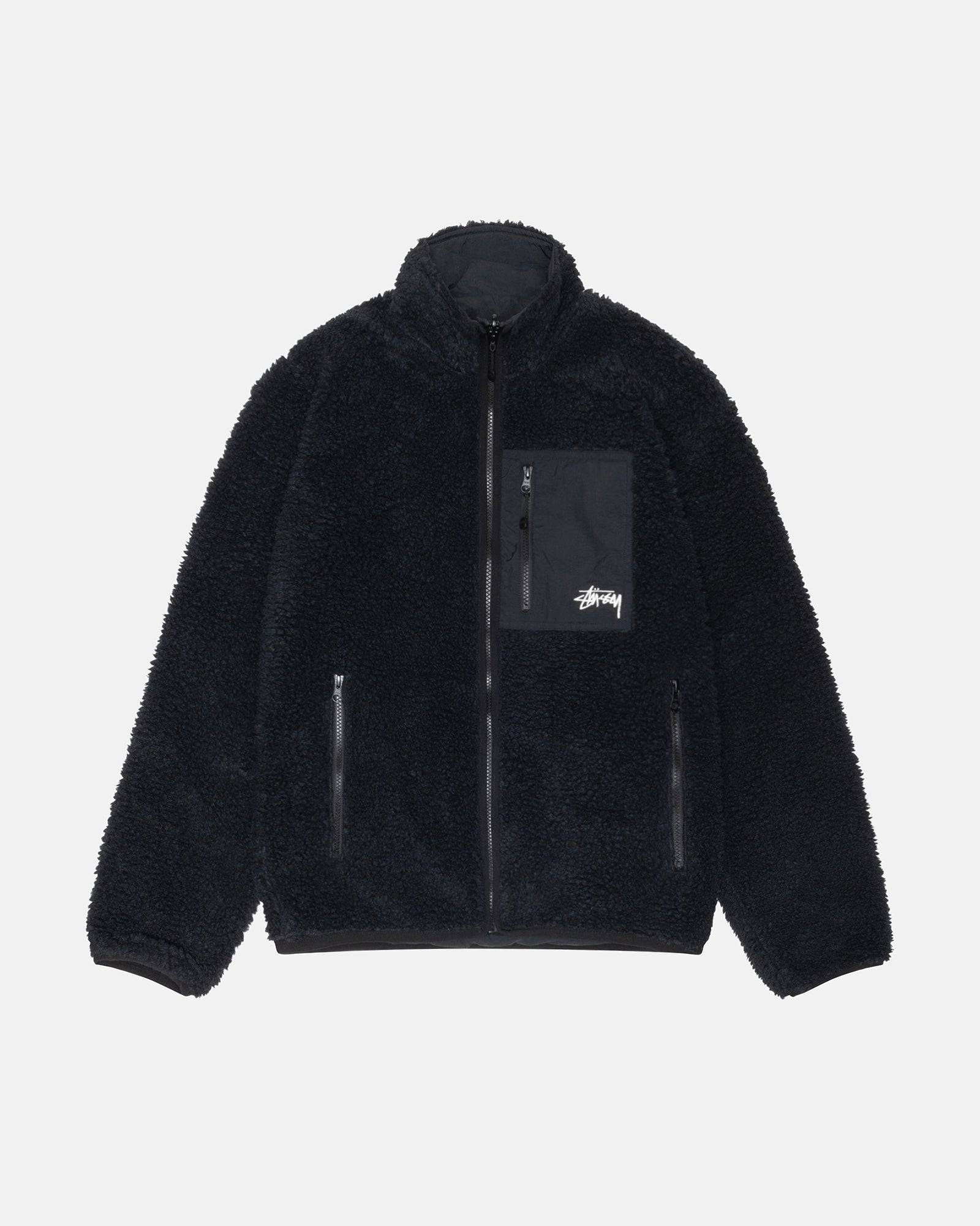 Stüssy Black Sherpa Reversible Jacket