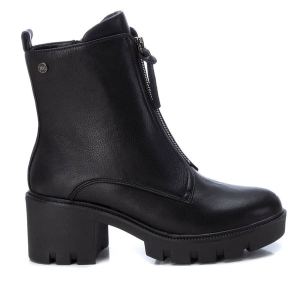 Xti Zip Front Chunky Ankle Boot - Black