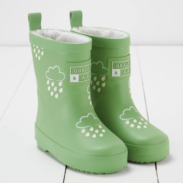 Grass & Air - Colour Changing Wellies - Olive Green