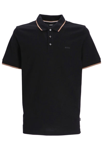 Hugo Boss Boss - Parley 190 Black Logo Embossed Cotton Pique Polo Shirt 50494697 001
