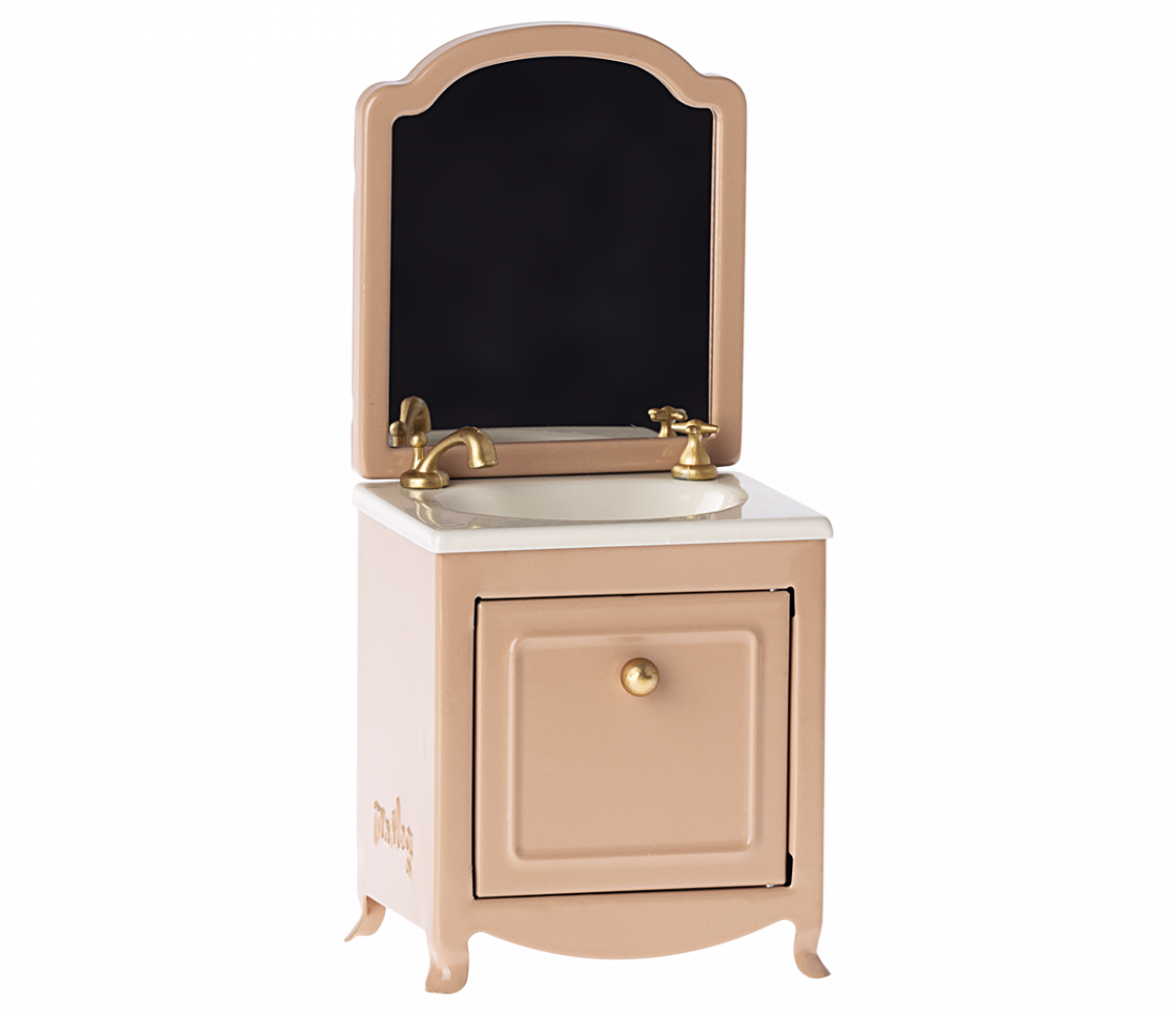 Maileg Sink Dresser With Mirror Dark Powder