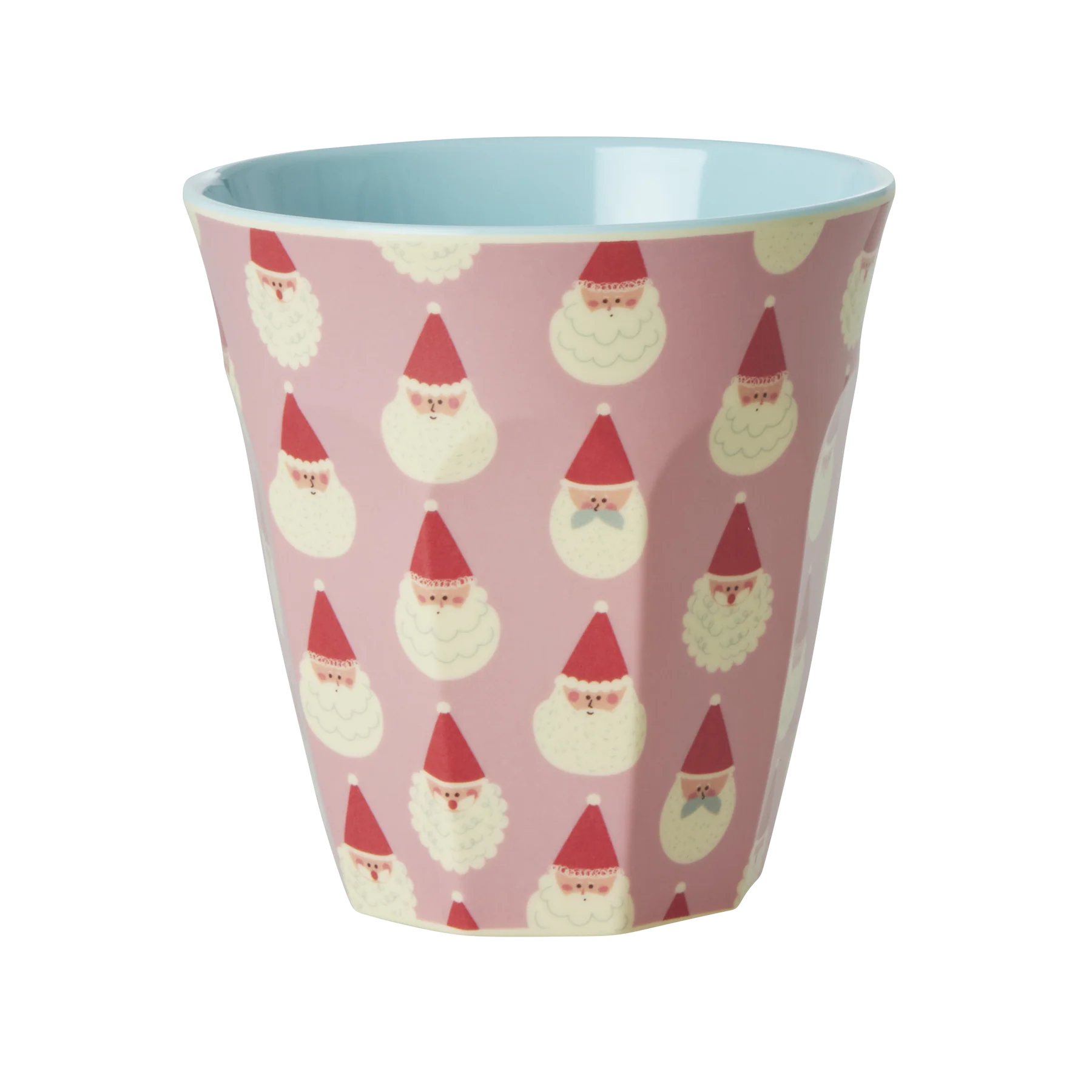 rice Soft Pink Melamine Cup with Santa Print