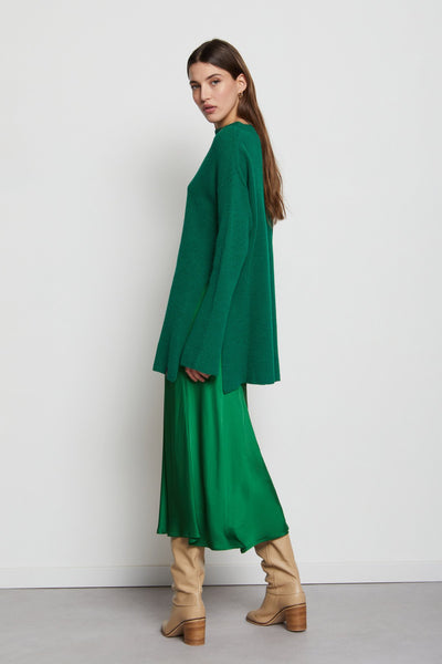 Ottod'Ame  Ottoname Viscose Midi Skirt - Emerald