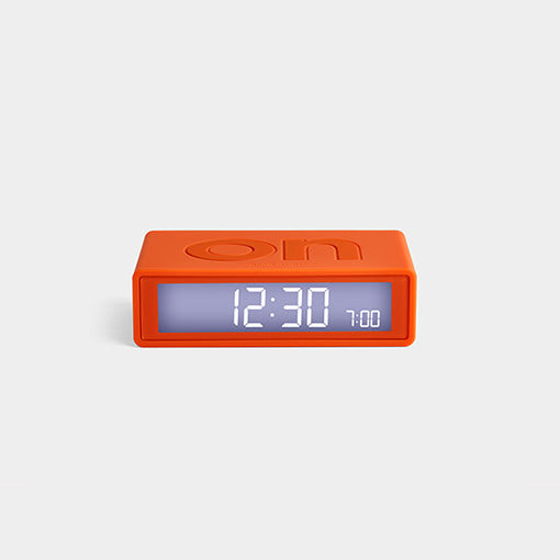 Lexon Flip+ Orange Travel Alarm Clock