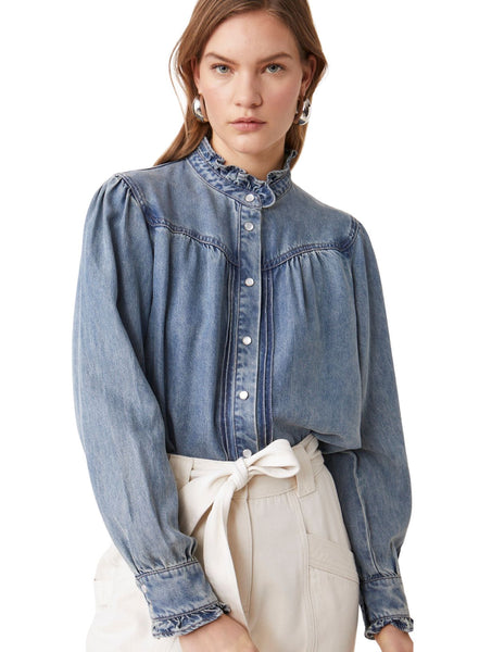 SUNCOO Laura Shirt In Bleu Jeans