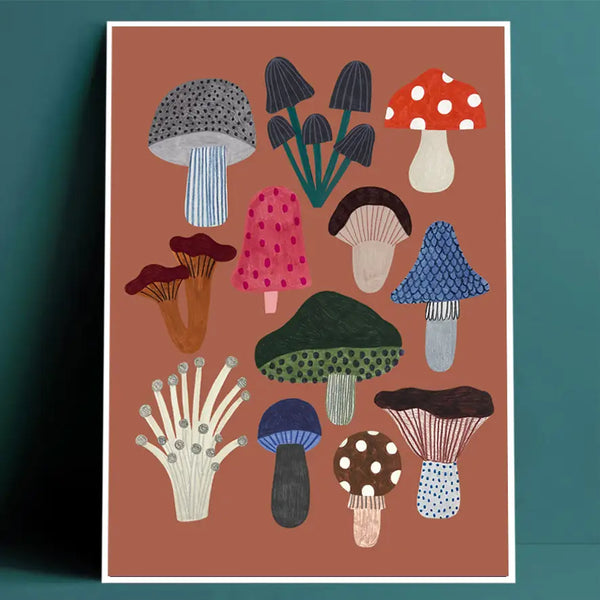 Daria Solak Illustrations Mushrooms A4 Print