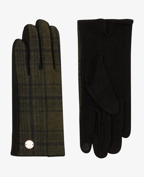 Unmade Copenhagen Kumium Checked Gloves - Khaki/black