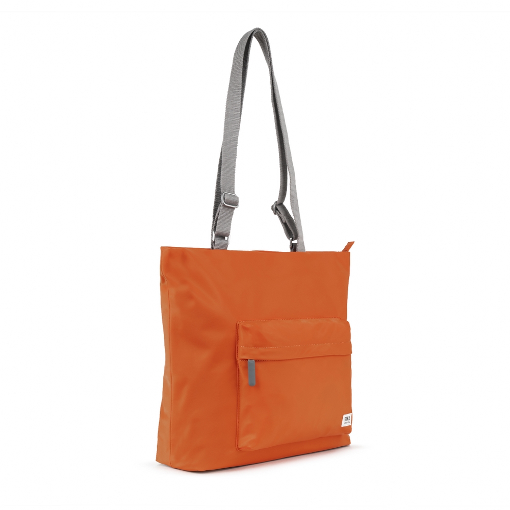 ROKA Roka Tote Shopping Bag Trafalgar B Medium Recycled Repurposed Sustainable Nylon In Burnt Orange