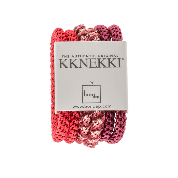 Bon Dep Set of 6 Shades of Red Slim Kknekki Hair Ties