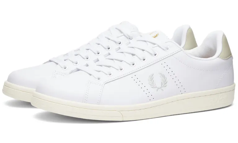 Fred Perry Authentic B721 Leather Sneakers White and Ight Oyster