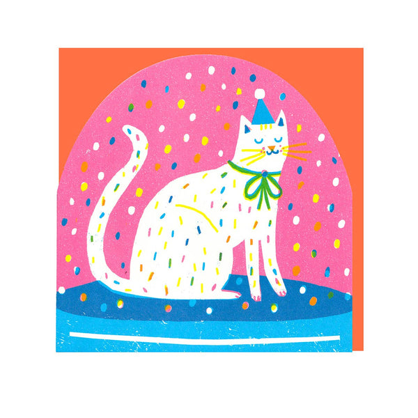 The Printed Peanut Christmas Card Snow Globe Cat