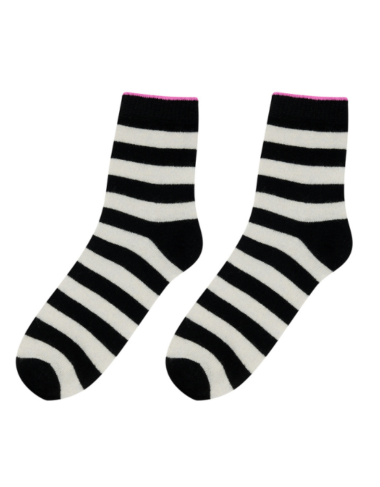 Jumper 1234 Jumper 1234 Cashmere Stripe Socks Black/marble/peony