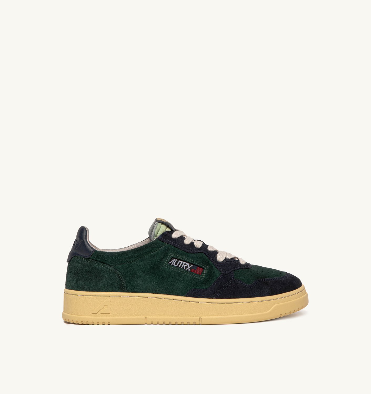 Autry Green and Blue Suede Medalist Low Sneakers UNISEX
