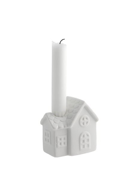 Storefactory Matt White Ceramic Cottage Candleholder