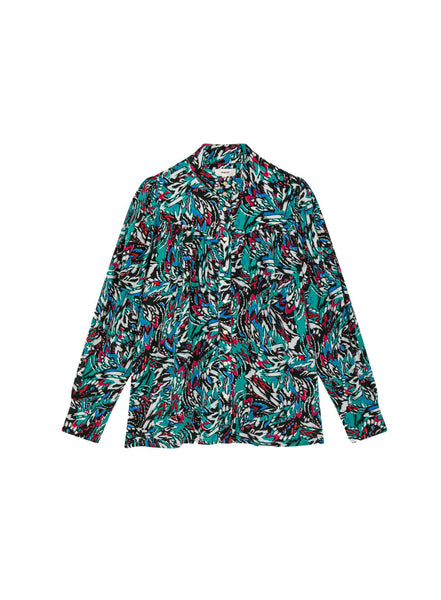 SUNCOO Laban Printed Blouse In Vert From
