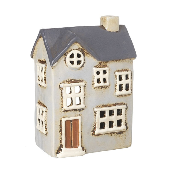 Heaven Sends Ceramic House For Tealight In Pale Grey