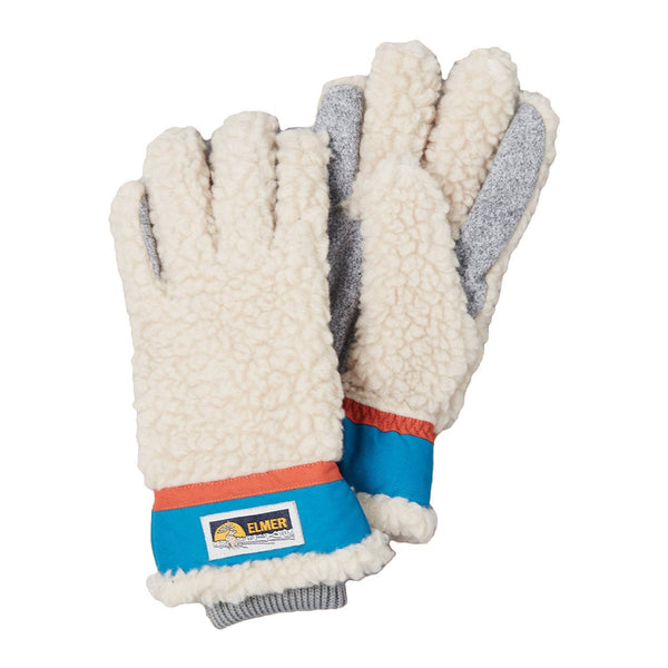 Elmer Gloves Elmer Teddy Gloves Wool Pile 5 Beige Blue 5 Fingers Em353