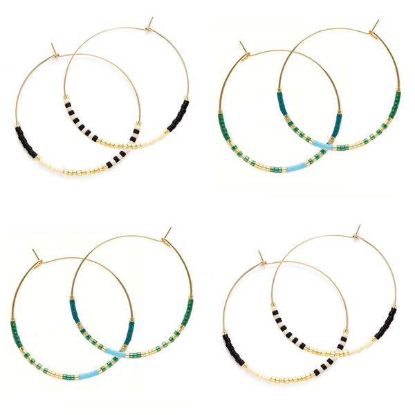 Amano Studio Japanese Seed Bead Hoops in Metallic