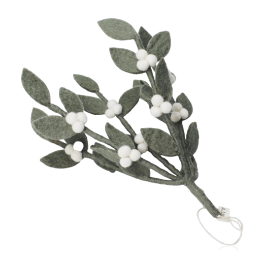 Gry and Sif Hanging Felt Mistletoe Branch