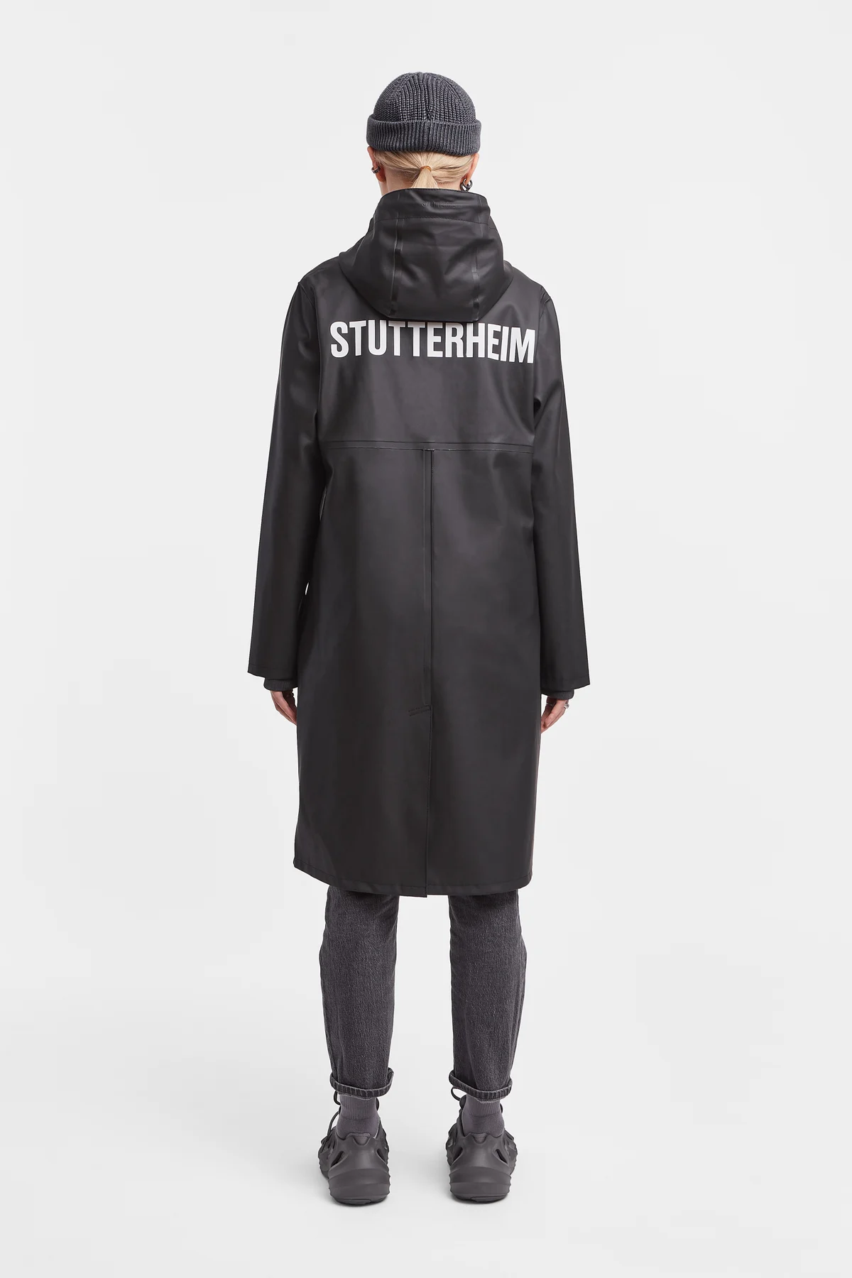 Stutterheim Stutterheim Stockholm Long Print Raincoat Black