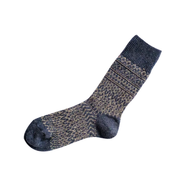 Nishiguchi Katsushita Wool Jacquard Sock Gray