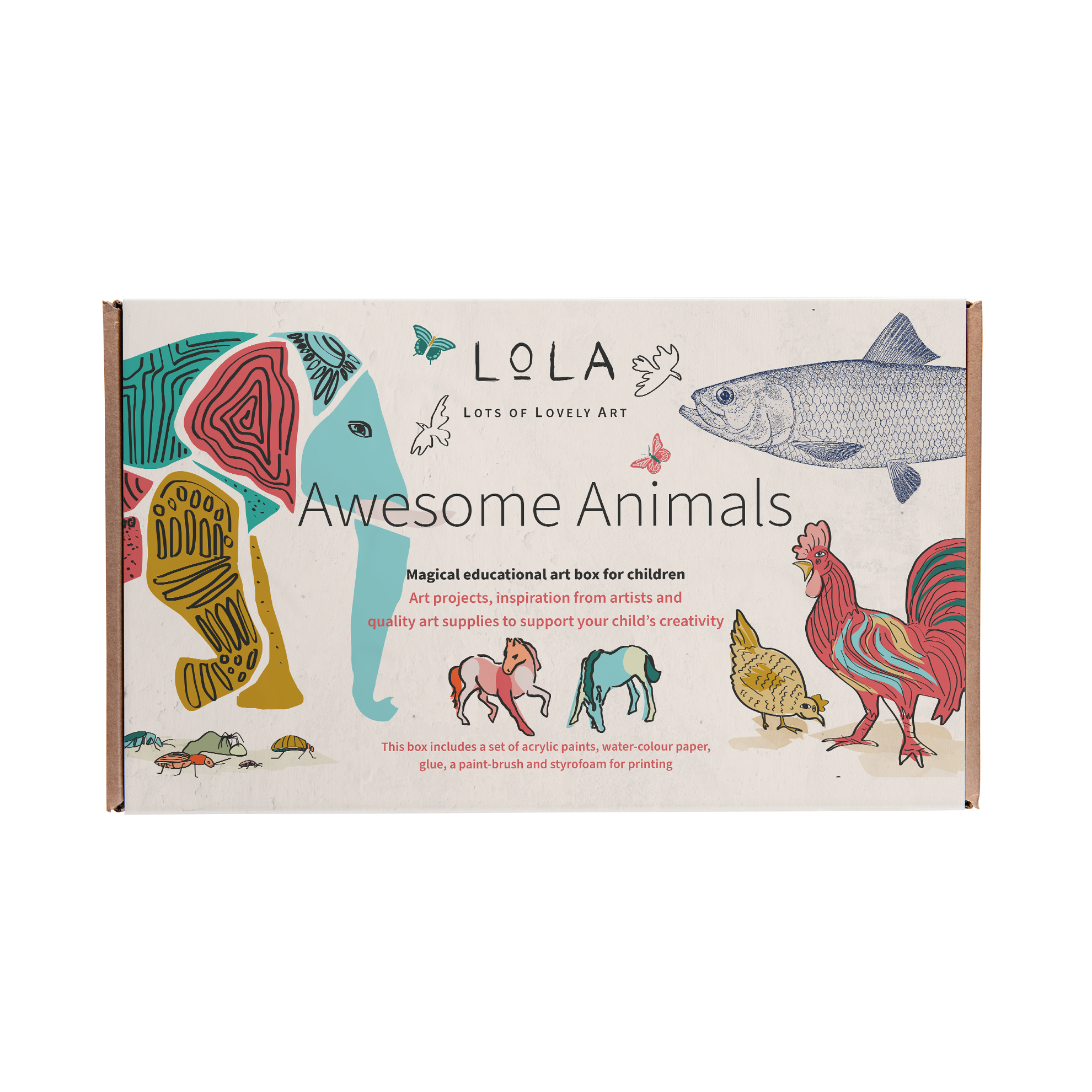 Lots of Lovely Art Awesome Animals Art Box for Children