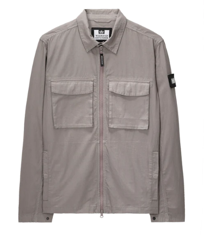Weekend Offender Formella Garment Dye Overshirt (Light Grey)