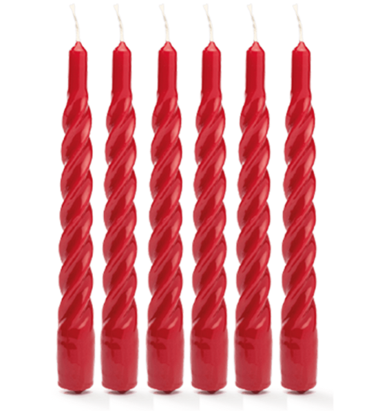 Anna + Nina - Twisted Candle Red - Set Of 6