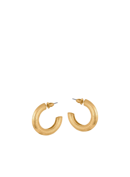 Big Metal Atalanta Textured Hoop Earrings In Gold