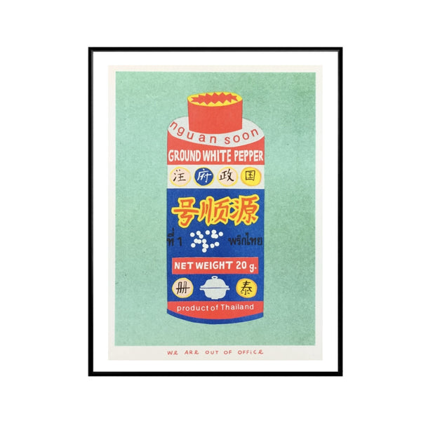 We are out of office  Print Risograph Can Of Ground White Pepper