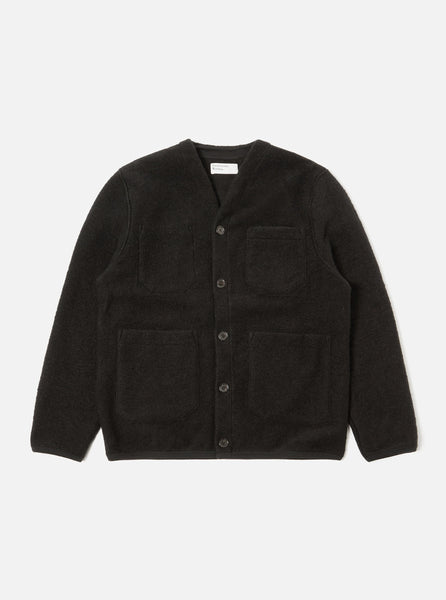 Universal Works Cardigan Wool Fleece Black