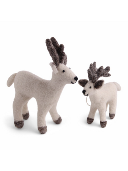 Gry and Sif Reindeer Mother And Baby, White