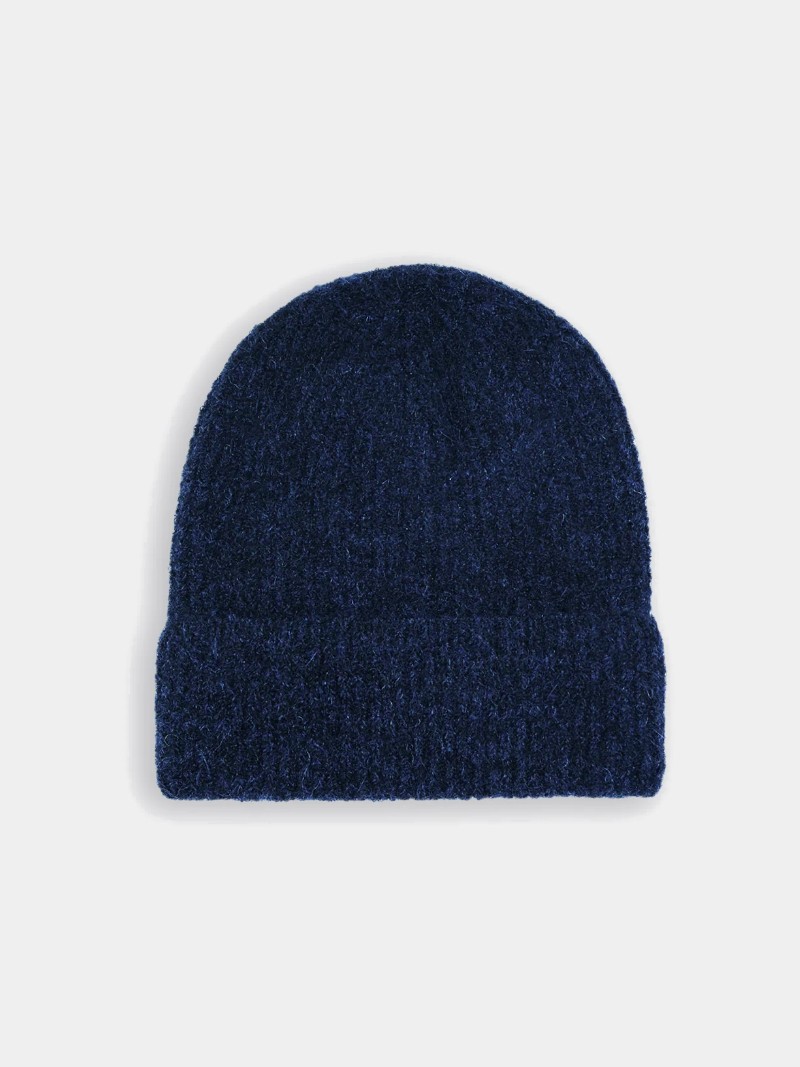 Homecore Bonnet Baby Hat - Laine Alpaga - Bleu Marine