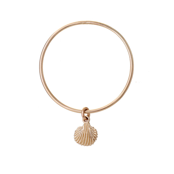 Renné Jewellery 9 Carat Gold 2.5mm Bangle & Sea Shell
