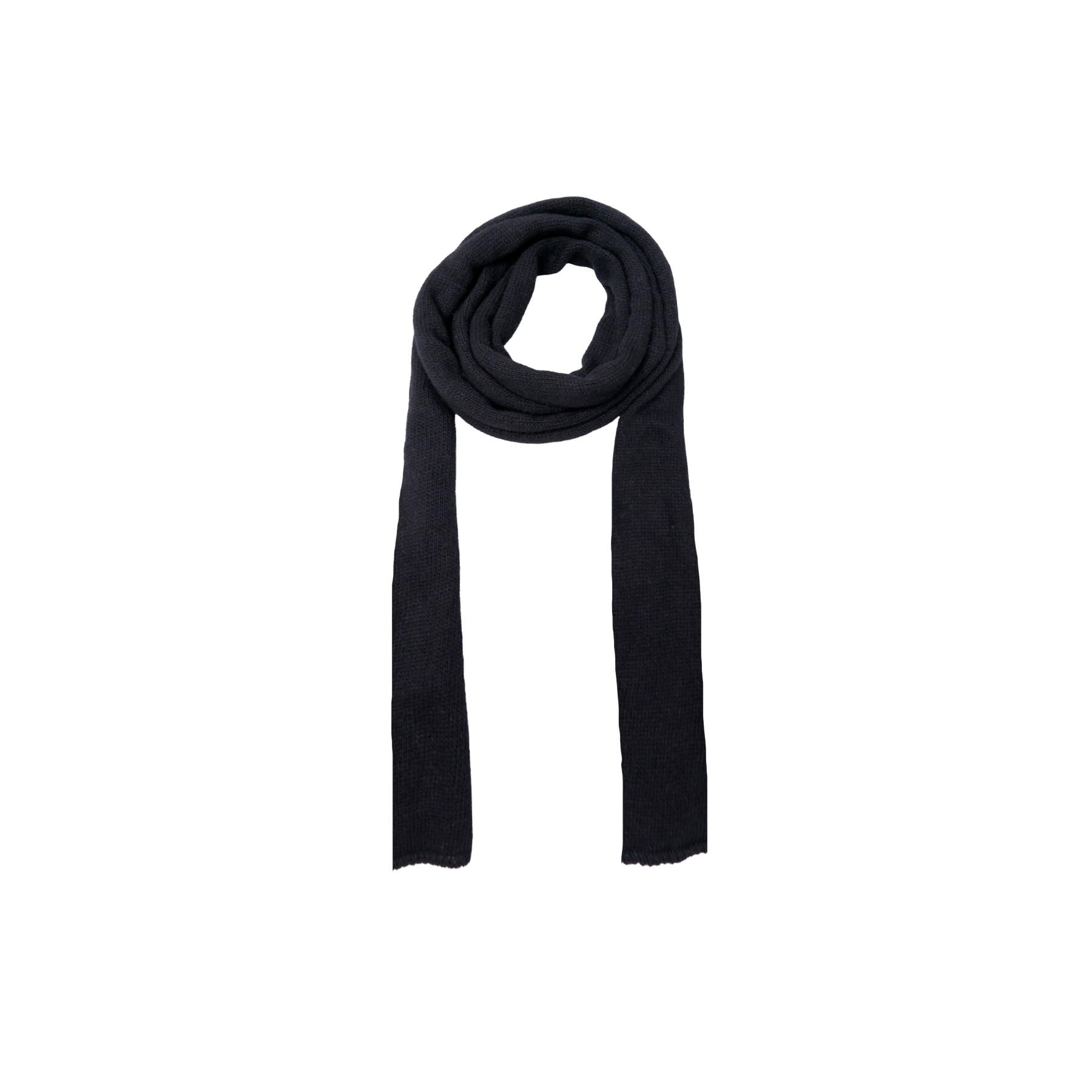 Black Colour Slim Long Knitted Scarf