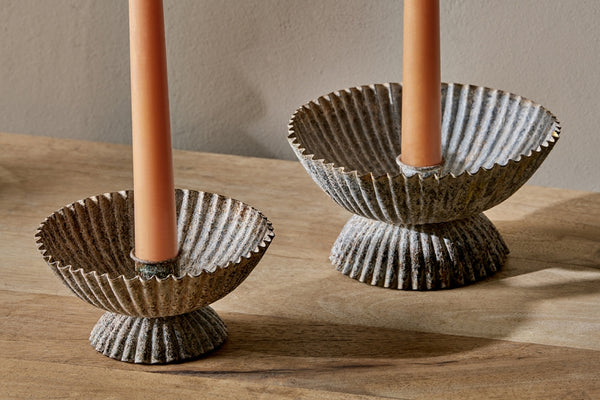 Elagalu Pine Cone Candle Stick - Rust (Set of 2) – Nkuku