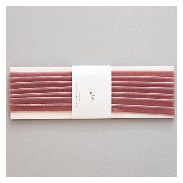 Ola -swiss Velvet Ribbon Reel (clay Pink)