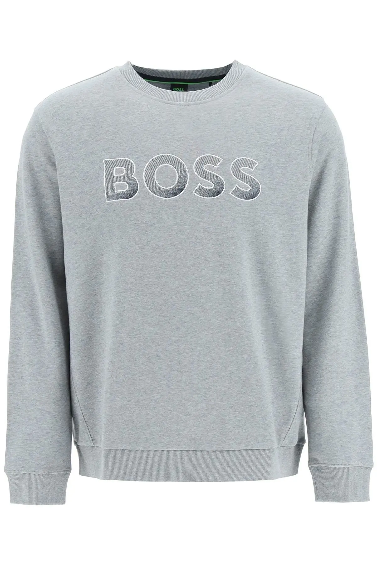 Hugo Boss Grey  Embroidered Logo Salbo Outline Sweatshirt 